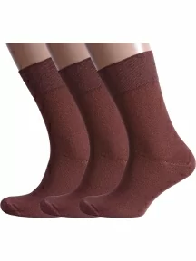 Комплект из 3 пар мужских носков Альтаир, 3-H226, ШОКОЛАД
