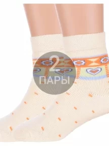 Комплект из 2 пар детских махровых носков Брестские (БЧК) рис. 823, СВЕТЛО-ЖЕЛТЫЕ (2-14С3060)