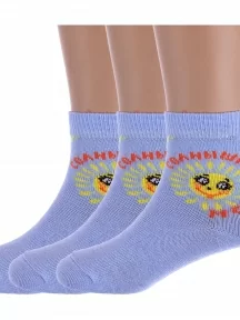 Комплект из 3 пар детских носков "Красная ветка", 3-С-727, ГОЛУБЫЕ