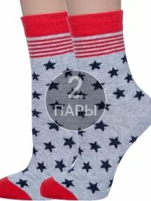 Комплект из 2 пар носков unisex ХОХ FANTASY, 2-XF-48, СЕРЫЕ