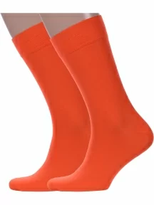 Комплект из 2 пар мужских носков Sergio Di Calze (PINGONS) из мерсеризованного хлопка, 2-17SC6, ОРАНЖЕВЫЕ