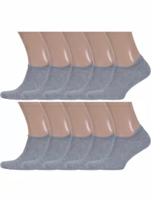 Комплект из 10 пар мужских ультракоротких носков DiWaRi, 10-17С-144СП, рис. 000, СЕРЫЕ