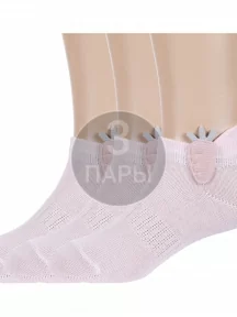 Комплект из 3 пар детских носков с аппликацией "Борисоглебский трикотаж", 3-8С973, РОЗОВЫЕ