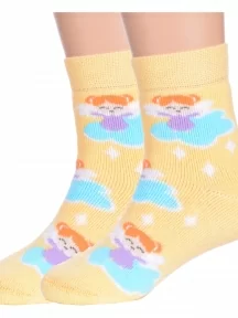 Комплект из 2 пар детских махровых носков Брестские (БЧК), 2-14С3060, рис. 168, ЖЕЛТЫЕ