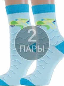 Комплект из 2 пар женских носков ХОХ, 2-G-3R10, СВЕТЛО-БИРЮЗОВЫЕ