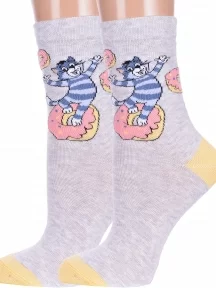 Комплект из 2 пар женских носков Брестские (БЧК), 2-23С1159, рис. 612, СВЕТЛО-СЕРЫЕ МЕЛАНЖ