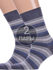 Комплект из 2 пар мужских носков Брестские (БЧК) рис. 508, СЕРО-ДЖИНСОВЫЕ МЕЛАНЖ (2-15с2125)