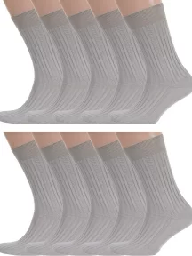 Комплект из 10 пар мужских носков RuSocks (Орудьевский трикотаж) из 100% хлопка рис. 02, ТЕМНО-БЕЖЕВЫЕ (10-М3-11001)