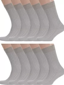 Комплект из 10 пар мужских носков RuSocks (Орудьевский трикотаж) из 100% хлопка, 10-М3-11001, рис. 02, ТЕМНО-БЕЖЕВЫЕ