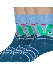 Комплект из 3 пар детских носков "Борисоглебский трикотаж", 3-8С748, ДЖИНСОВЫЕ
