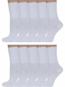 Комплект из 10 пар женских медицинских носков Брестские (БЧК), 10-14С1202, рис. 033, БЕЛЫЕ