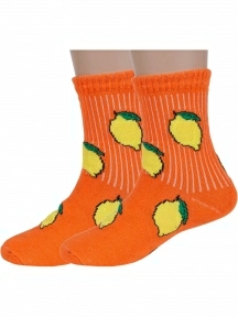 Комплект из 2 пар детских носков Альтаир, 2-А224, ОРАНЖЕВЫЕ