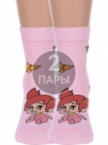 Комплект из 2 пар детских носков Брестские (БЧК), 2-23С3052, рис. 1035, БЛЕДНО-РОЗОВЫЕ