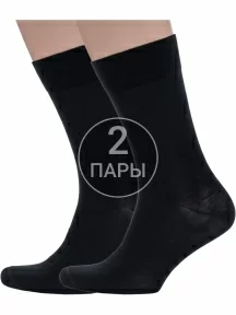 Комплект из 2 пар мужских носков Sergio Di Calze из мерсеризованного хлопка ЧЕРНЫЕ (2-17SC6)