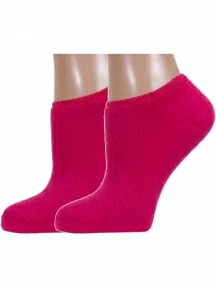 Комплект из 2 пар женских махровых носков ХОХ, 2-GZ-3R9, МАЛИНОВЫЕ