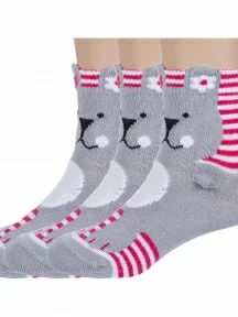 Комплект из 3 пар детских носков "Красная ветка", 3-С-771, РОЗОВЫЕ