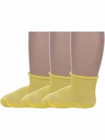 Комплект из 3 пар детских носков Альтаир, 3-С63, ЖЕЛТЫЕ