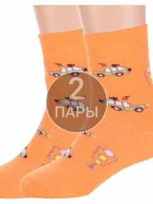 Комплект из 2 пар детских махровых носков Брестские (БЧК), 2-14С3060, рис. 805, ОРАНЖЕВЫЕ