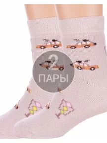 Комплект из 2 пар детских махровых носков Брестские (БЧК), 2-14С3060, рис. 805, ПЕРЛАМУТРОВЫЕ