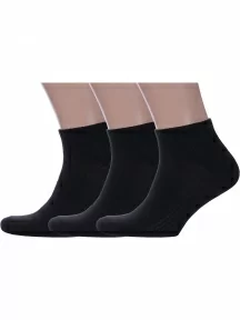 Комплект из 3 пар спортивных носков GRAND LINE, 3-С-35, ЧЕРНЫЕ