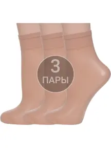 Комплект из 3 пар женских капроновых носков Conte Natural, телесные (3-14С-56СП/Tension soft 20Н)
