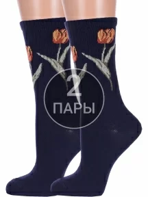 Комплект из 2 пар женских спортивных носков Брестские (БЧК), 2-20С1141, рис. 568, ТЕМНО-СИНИЕ