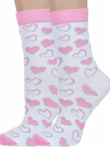 Комплект из 2 пар детских носков "Красная ветка", 2-С-2125, БЕЛЫЕ