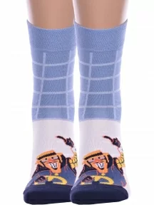 Комплект из 2 пар мужских носков "Бременские музыканты" Брестские (БЧК), 2-23С2155, рис. 517, БЕЛЫЕ