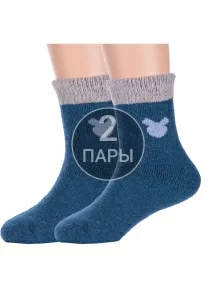 Комплект из 2 пар детских теплых махровых носков Hobby Line, 2-Ндад7621-06, ТЕМНО-ДЖИНСОВЫЕ