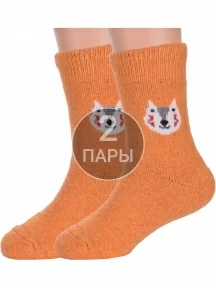 Комплект из 2 пар детских теплых махровых носков Hobby Line, 2-Ндад7622-1, РЫЖИЕ
