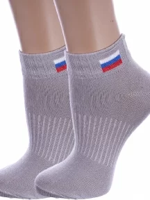 Комплект из 2 пар детских спортивных носков Альтаир, 2-С200, СЕРЫЕ