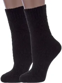 Комплект из 2 пар женских полушерстяных носков RuSocks (Орудьевский трикотаж) ЧЕРНЫЕ (2-Ж3-38847)