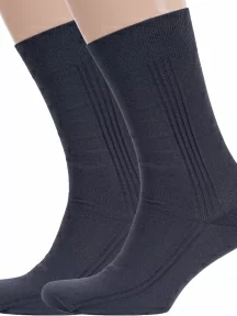 Комплект из 2 пар мужских носков RuSocks (Орудьевский трикотаж) из 100% хлопка, 2-М3-11001, рис. 03, ТЕМНО-СЕРЫЕ