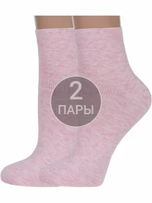 Комплект из 2 пар женских носков без резинки ХОХ, 2-G-1406, РОЗОВЫЙ МЕЛАНЖ