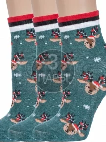 Комплект из 3 пар детских носков "Красная ветка", 3-С-2162, ЗЕЛЕНЫЕ