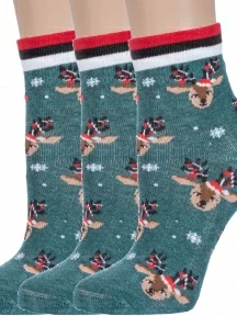 Комплект из 3 пар детских носков "Красная ветка", 3-С-2162, ЗЕЛЕНЫЕ