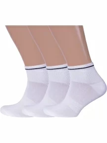 Комплект из 3 пар спортивных носков Рина+, 3-А 12, БЕЛЫЕ