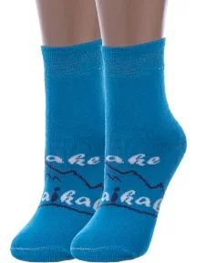 Комплект из 2 пар детских махровых носков Альтаир, 2-С67, ГОЛУБЫЕ