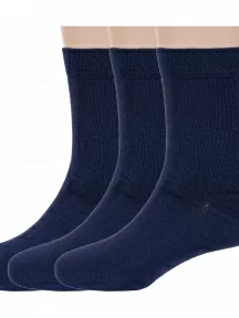 Комплект из 3 пар детских бамбуковых носков ХОХ, 3-D-1425, ТЕМНО-СИНИЕ