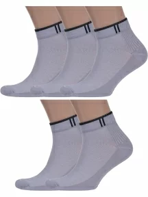Комплект из 5 пар спортивных носков Альтаир, 5-С192, СЕРЫЕ