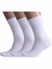 Комплект из 3 пар мужских носков Альтаир, 3-H226, БЕЛЫЕ