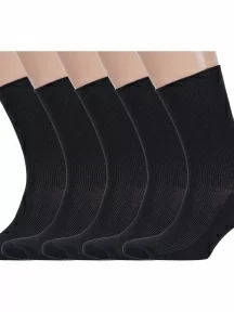 Комплект из 5 пар носков с анатомической резинкой Альтаир, 5-С198, ЧЕРНЫЕ