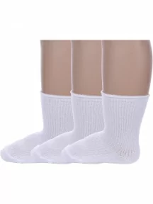 Комплект из 3 пар детских носков Альтаир, 3-С63, БЕЛЫЕ