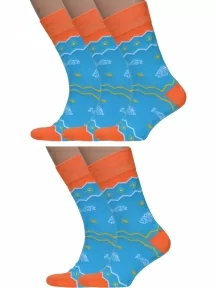 Комплект из 5 пар мужских носков MSCLUB №М37, 5-nm-408, ГОЛУБЫЕ