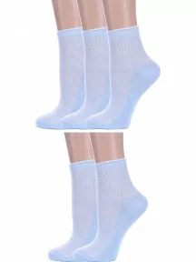 Комплект из 5 пар женских носков Альтаир, 5-А33, ГОЛУБЫЕ