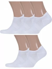Комплект из 5 пар мужских ультракоротких носков DiWaRi, 5-17С-144СП, рис. 000, БЕЛЫЕ