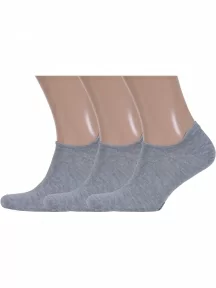 Комплект из 3 пар мужских ультракоротких носков DiWaRi, 3-17С-144СП, рис. 000, СЕРЫЕ