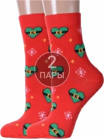 Комплект из 2 пар женских носков Брестские (БЧК), 2-20С1137, рис. 688 КРАСНЫЕ
