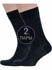 Комплект из 2 пар мужских носков Sergio Di Calze из мерсеризованного хлопка ЧЕРНО-СЕРЫЕ (2-18SC1)