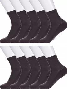 Комплект из 10 пар детских носков с махровым следом LORENZline, 10-Л7, КОРИЧНЕВЫЕ